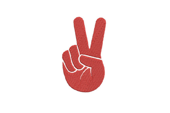 Hand Gesture V Sign Embroidery Review